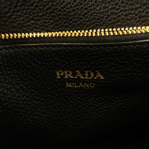 PRADA GHW Shoulder Bag Calfskin Leather 1BD102 Black