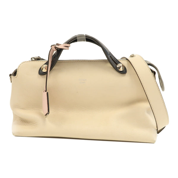 FENDI SHW By the Way 2 Way Shoulder Bag Handbag Calfskin Leather Cream