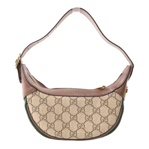 GUCCI GG GHW Ophidia Handbag 658551 Coated Canvas Brown