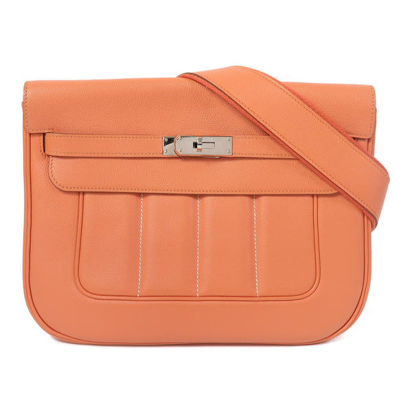 HERMES PHW Berline 28 Shoulder Bag Evercolor Leather Crevette