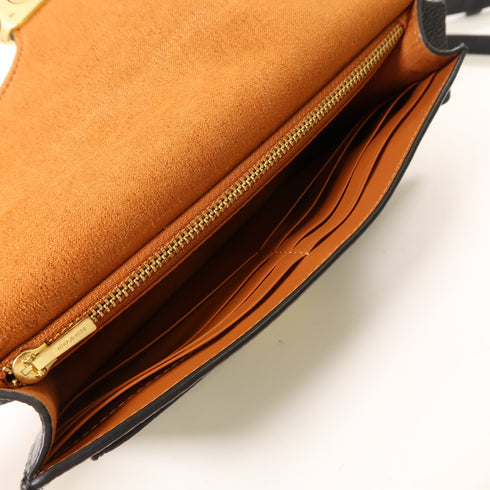 COACH GHW Chain Shoulder Bag CE772 Calfskin Leather Black