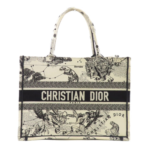 Christian Dior CD Book Tote Bag Canvas Black