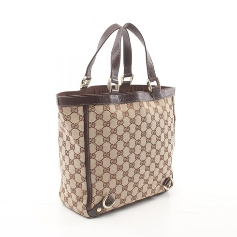 GUCCI GHW Abbey GG Tote Bag 130739 Canvas Brown