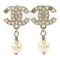 CHANEL CC Earrings Metal White/Silver