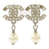 CHANEL CC Earrings Metal White/Silver
