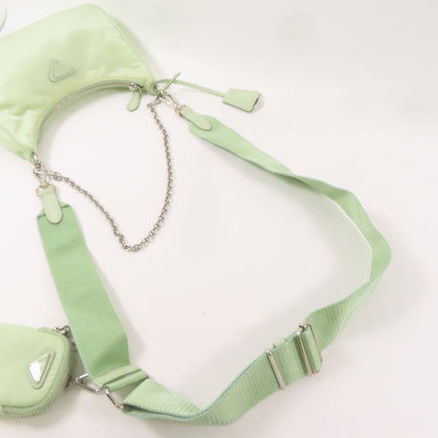 PRADA SHW Re-Edition 2005 Shoulder Bag Nylon Green