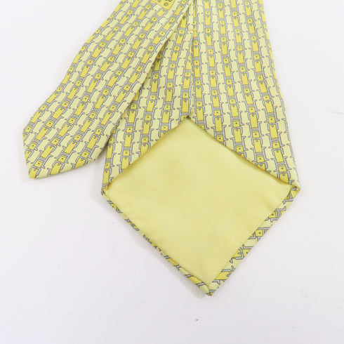 HERMES Tie Silk Yellow