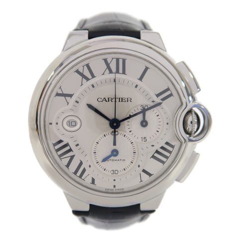 CARTIER Ballon Bleu Chronograph Automatic Watch W6920078 Steel White