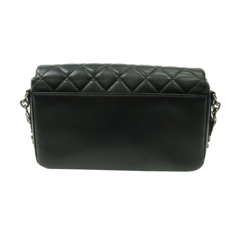 CHANEL Quilted CC SHW Chain Shoulder Bag Calfskin Leather Black v11
