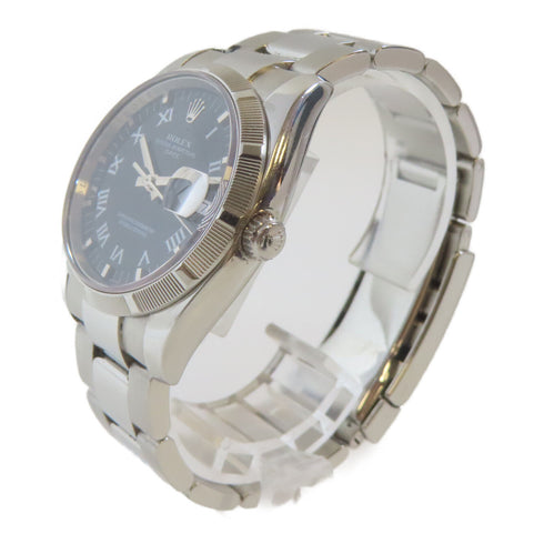 ROLEX Date Automatic Movement Watch 115210 18K White Gold Stainless Steel Black