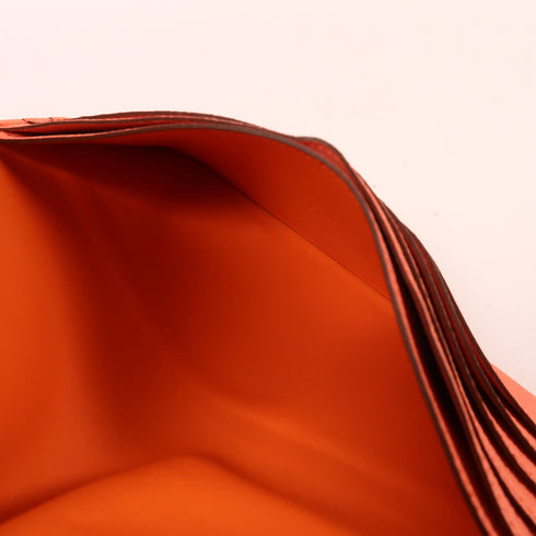 HERMES PHW Dogon MM Long Wallet Clemence Leather Orange