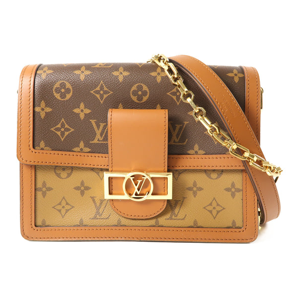 LOUIS VUITTON LV GHW Dauphine MM 2 Way Shoulder Bag M44391 Monogram Reverse v2