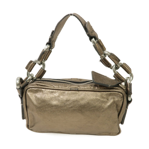 Chloe SHW Handbag Calfskin Leather Bronze Color