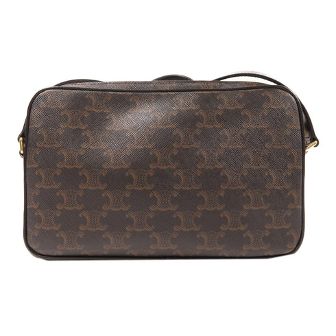 CELINE GHW Messenger Bag Shoulder Bag 194502CIM.38OG Coated Canvas Dark Brown