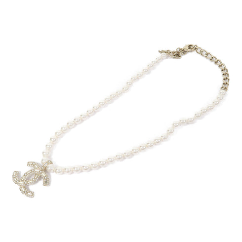 CHANEL CC Necklace PVC/Metal Gold