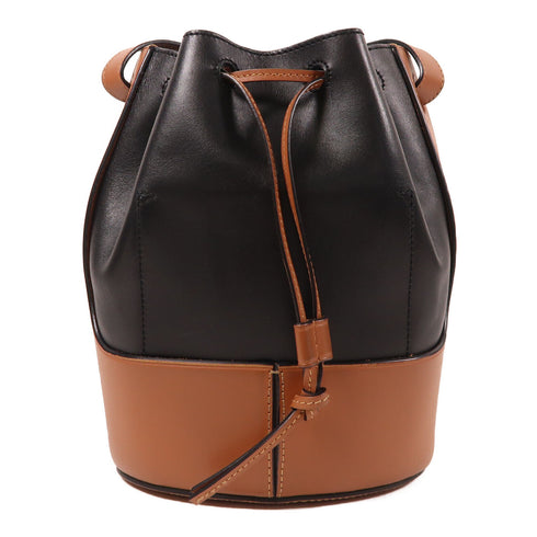 LOEWE GHW Balloon Shoulder Bag Calfskin Leather Black/Brown