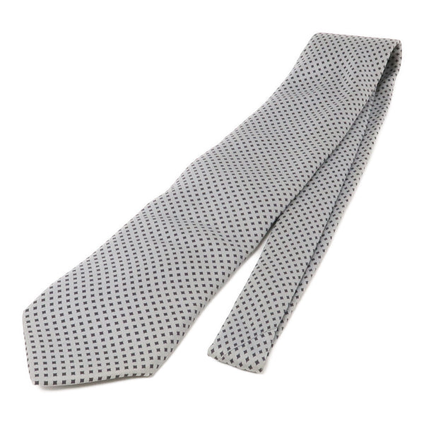 PRADA Tie Ties Silk Gray Black