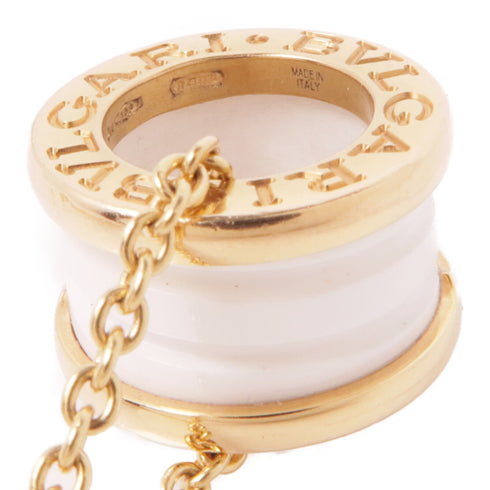 BVLGARI B-Zero 1 Necklace 18K Pink Gold Ceramic Gold/White