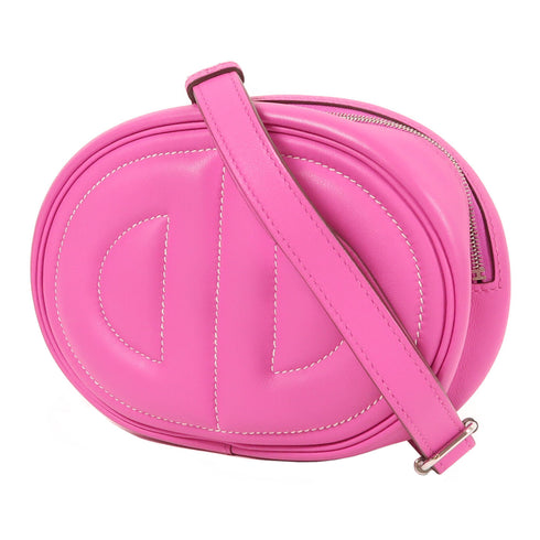 HERMES PHW In The Loop Belt Waist Bag Swift Leather Magnolia/Rouge Grenat