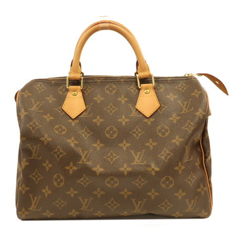LOUIS VUITTON LV GHW Speedy 30 Handbag Boston Bag M41526 Monogram Brown v6