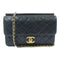CHANEL Quilted CC GHW Chain Shoulder Bag Calfskin Leather Dark Green