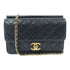 CHANEL Quilted CC GHW Chain Shoulder Bag Calfskin Leather Dark Green