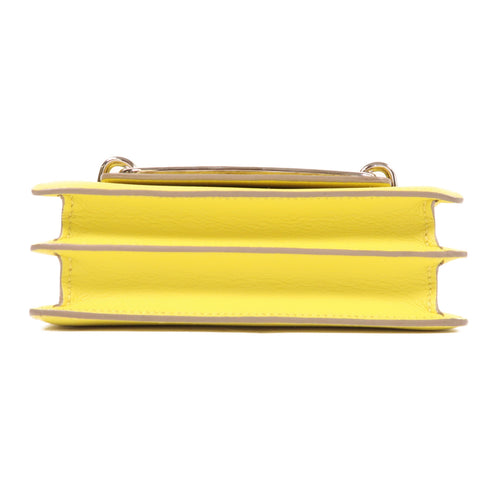 HERMES PHW Mini Roulis Shoulder Bag Evercolor Leather Lime