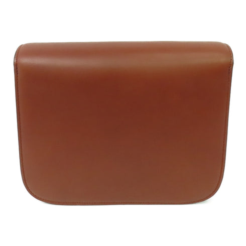 CELINE GHW Classic Box Shoulder Bag Calfskin Leather Brown