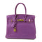 HERMES GHW Birkin 30 Handbag Togo Leather P9 Anemone