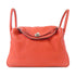 HERMES PHW Lindy 30 Shoulder Handbag Taurillon Clemence Leather Orange Poppy
