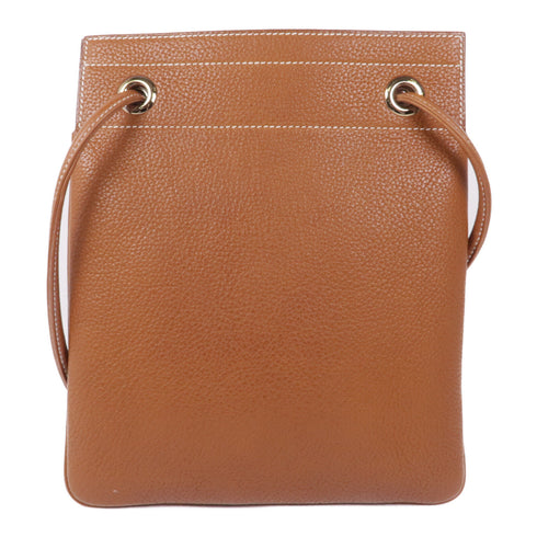 HERMES PHW Aline Shoulder Bag Barenia Leather Brown