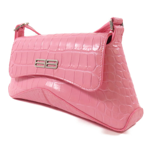 BALENCIAGA SHW Shoulder Bag 695645-5812 Calfskin Embossed Leather Pink