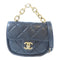 CHANEL Quilted CC GHW Saddle Bag 2 Way Bag AS2720 lambskin Leather Black