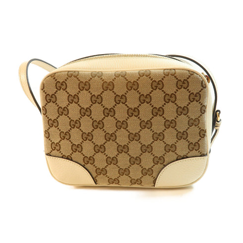 GUCCI GG GHW Shoulder Bag Canvas 449413 White