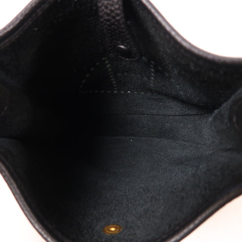 HERMES GHW Evelyne TPM Shoulder Bag Clemence Leather Black