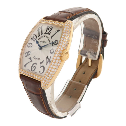 FRANCK MULLER Cintree Curvex Quartz Watch 18K Rose Gold/Stainless Steel Ivory