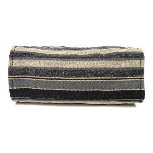 CHANEL CC SHW Deauville Tote Bag 2 Way Chain Shoulder Hand Bag Canvas Blue White