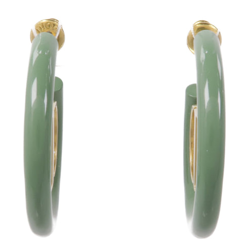 Christian Dior CD Earrings Metal/PVC Green/Gold