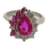 FINE JEWELRY 1.38ct Pink Sapphire 0.3ct Diamond 0.34ct Ruby Ring PT900 US#4.5