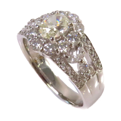 Fine Jewelry 1.17ct/0.806ct Diamond Ring US#8.75 PT900 Platinum