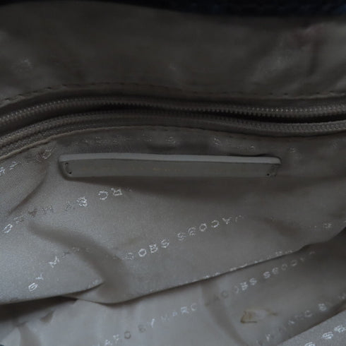 MARC BY MARC JACOBS GHW Chain Shoulder Bag 2Way Calfskin Leather Blue/White