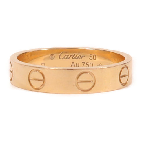 CARTIER Mini Love Ring 18K Rose Gold US#5.25 #50