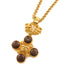 CHANEL CC Necklace Metal Gold Brown