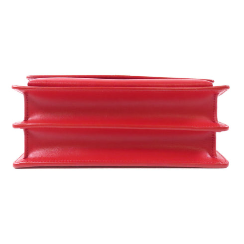 SAINT LAURENT YSL GHW Chain Shoulder Bag 442906 Calfskin Leather Red