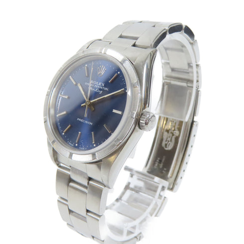 ROLEX Air King 34mm Automatic Watch 14010 Stainless Steel Blue