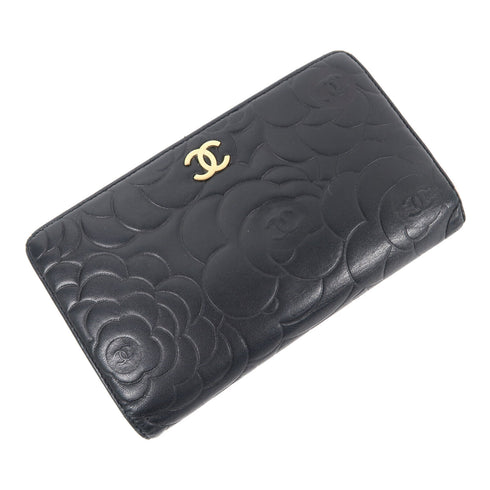 CHANEL CC GHW Long Wallet A36544 Lambskin Leather Black