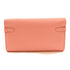 HERMES GHW Kelly Long Wallet Chevre Leather Pink
