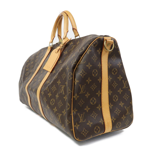 LOUIS VUITTON LV GHW Keepall 50 Bandoulie Boston 2 Way Bag M41416 Monogram Brown