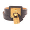 HERMES GHW O'kelly Bracelet Leather Noir Black