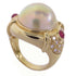 Fine Jewelry Pearl 0.32ct Diamond Ring US#5.75 18K Yellow Gold